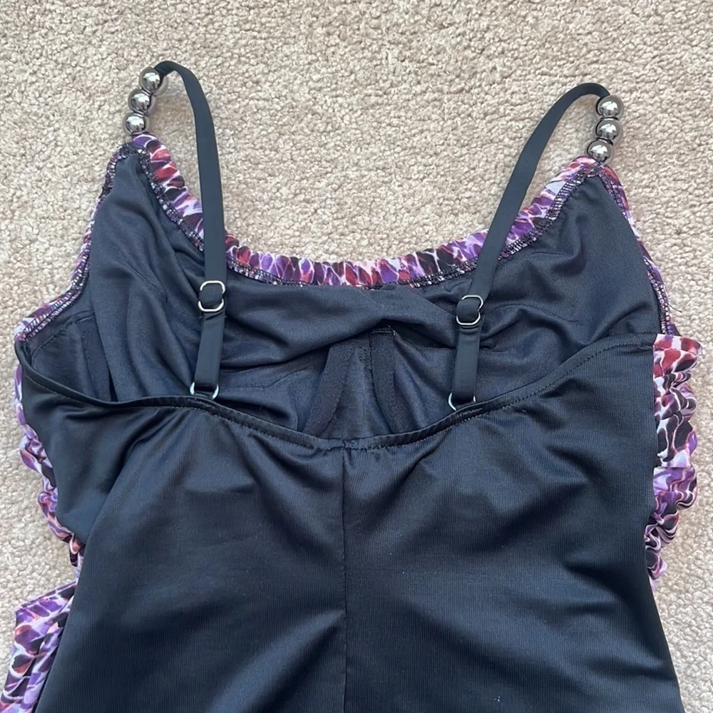 Magicsuit Lisa Drape Purple Snake Charmer Beaded One Piece Swimsuit